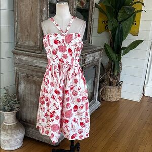 COLLECTIF Kiana Sea Shore Women's 50s Shell Anchor Straps Swing Dress PIN UP 10